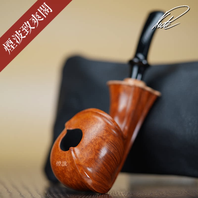 丹麦 Kent Rusmussen 单蝴蝶 自由式 都柏林型 手工制 石楠木烟斗