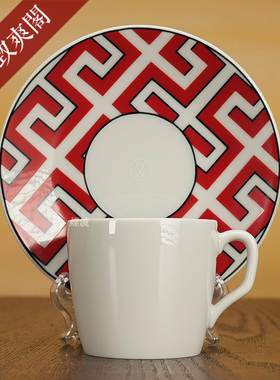 德国MEISSEN 梅森瓷器 Cosmopolitan 红色皇家宫殿 浓缩 咖啡杯碟