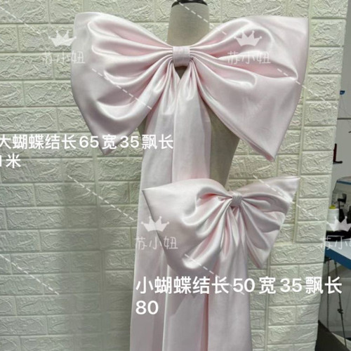 婚礼场景布置香槟色超大蝴蝶结影楼拍照装饰晚会现场结婚新款