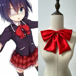 酒红纯色超大领结免打领巾日剧同款日系JK水手服蝴蝶结小鸟游六