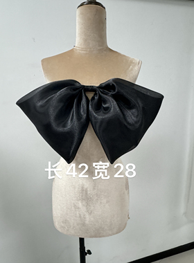 黑色欧根纱亮纱胸前遮盖蝴蝶结日常服装搭配配件大号连衣裙配件