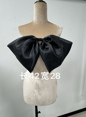 黑色欧根纱亮纱胸前遮盖蝴蝶结日常服装搭配配件大号连衣裙配件