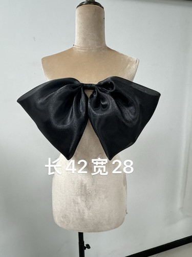 黑色欧根纱亮纱胸前遮盖蝴蝶结日常服装搭配配件大号连衣裙配件