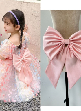 儿童马尾新款上市演出服粉色紫色结礼服DIY配件酒红色百搭结飘带