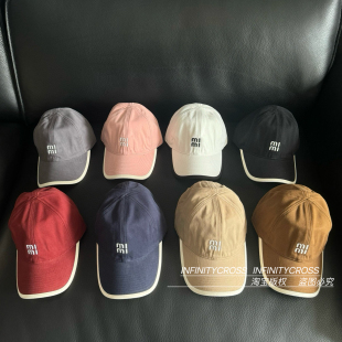 【INFINITYCROSS】字母刺绣徽标拼色鸭舌帽女遮阳防晒运动棒球帽
