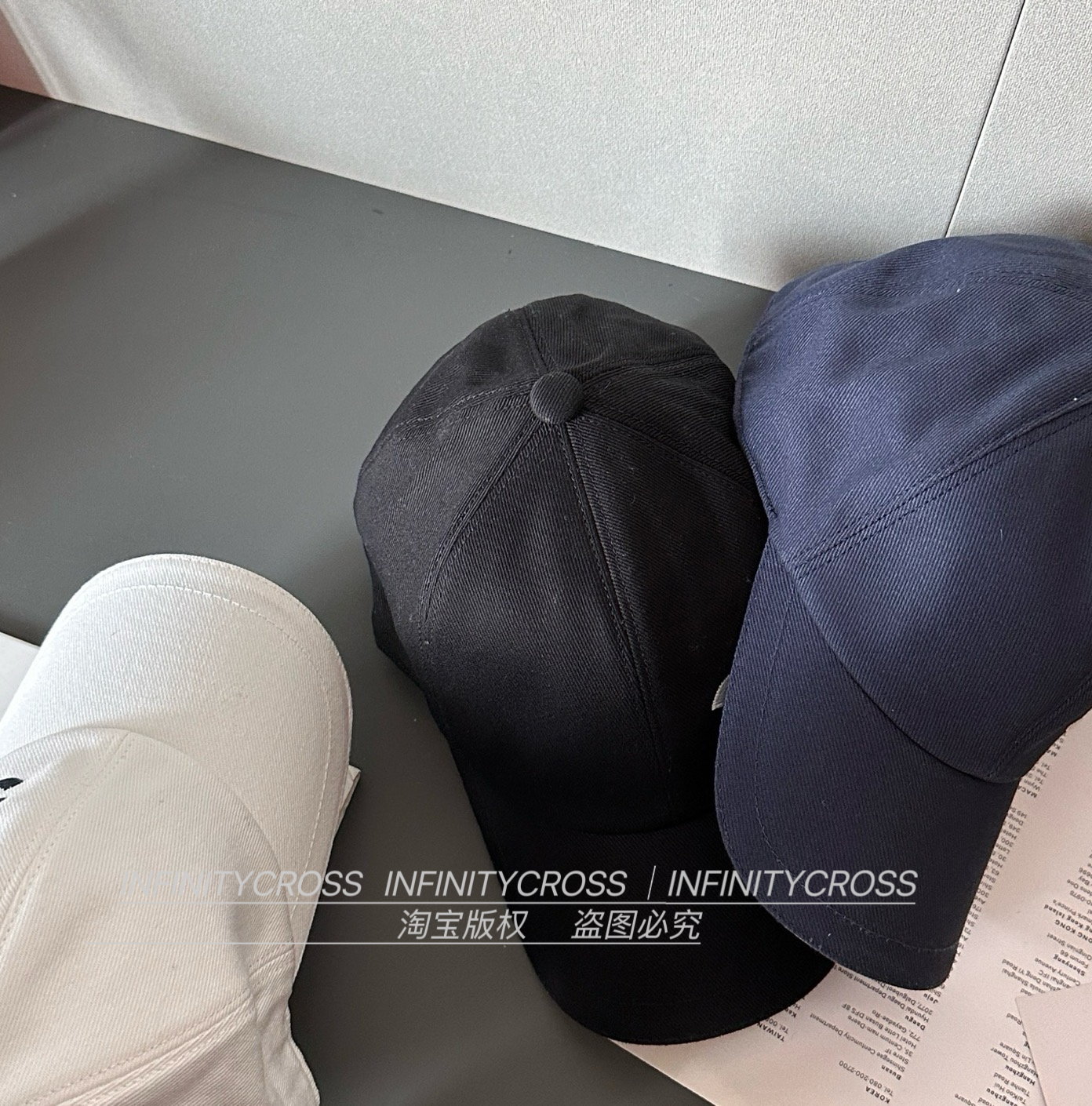 【INFINITYCROSS】高品质！新款25P刺绣字母白边棒球帽鸭舌帽子女