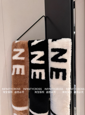 【INFINITYCROSS】高品质Jennie珍妮字母羊毛皮毛一体围巾围脖