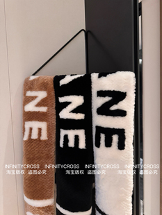 【INFINITYCROSS】高品质Jennie珍妮字母羊毛皮毛一体围巾围脖
