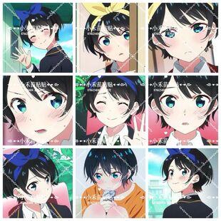 54张更科瑠夏贴纸动漫高清防水贴画装饰手机壳笔记本贴画租借女友