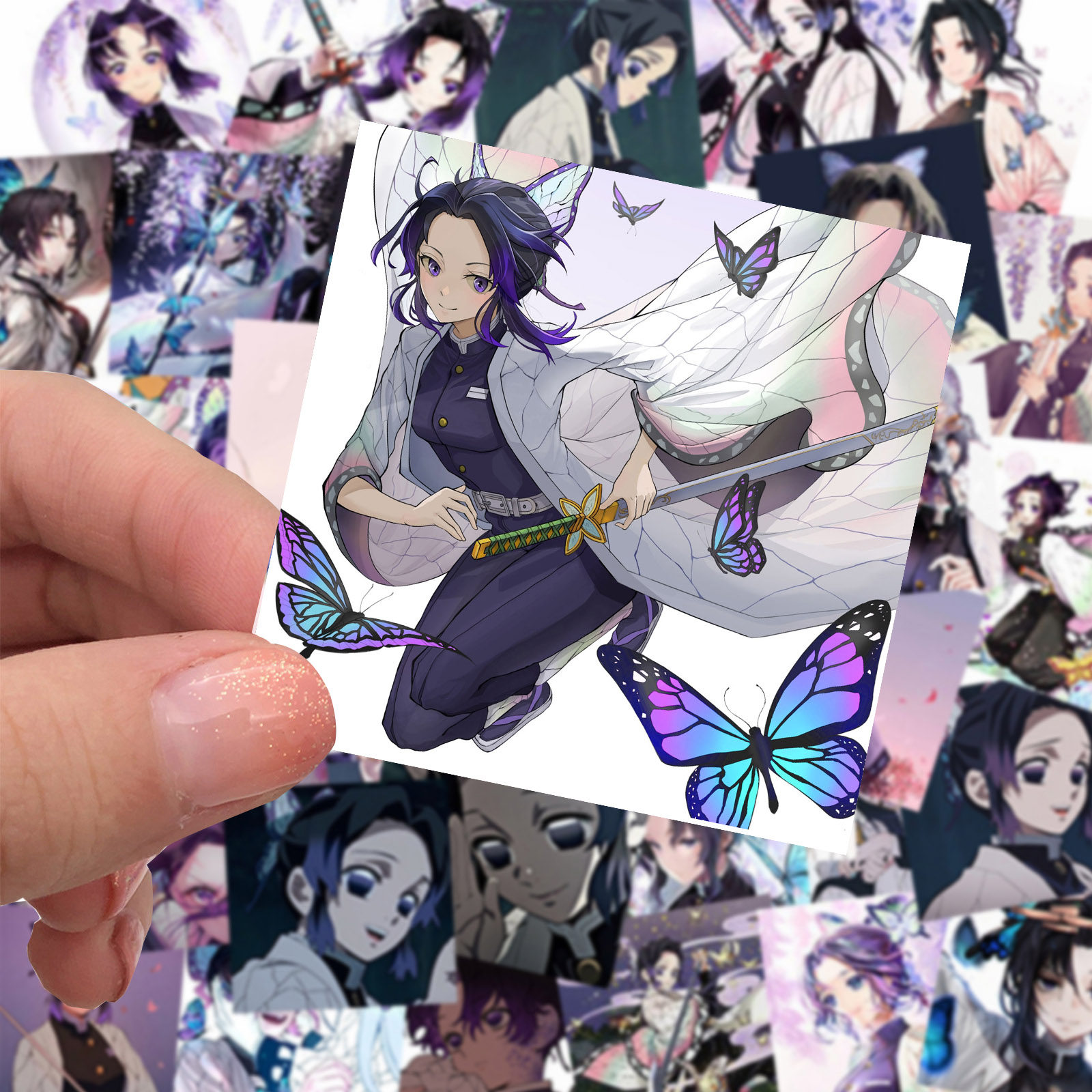 54张蝴蝶忍贴纸手账笔记本文具盒贴画装饰鬼灭之刃贴纸水杯贴包邮,文具电教/文化用品/商务用品,贴纸/立体贴纸,淘宝优惠券,粉丝福利购,淘宝优惠卷