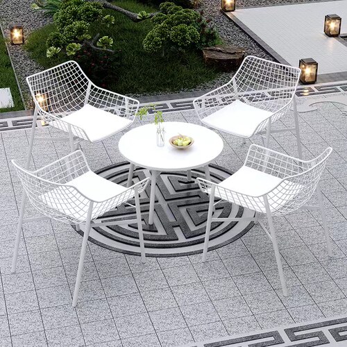 户外不锈钢桌椅防水防晒休闲桌椅