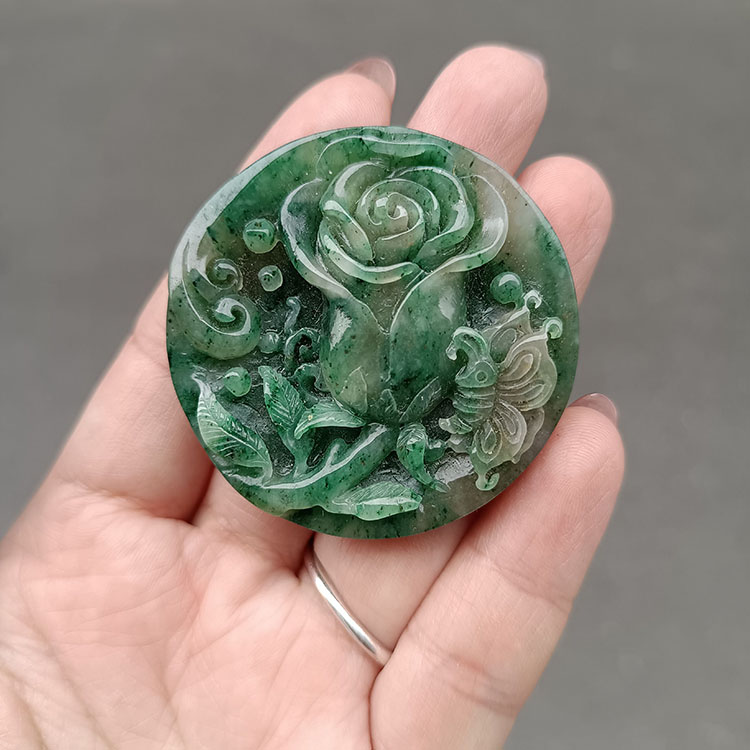 真玉汇宝斋其他玉老料玫瑰花冰透天蓝南阳玉挂件天然宝玉石坠2020