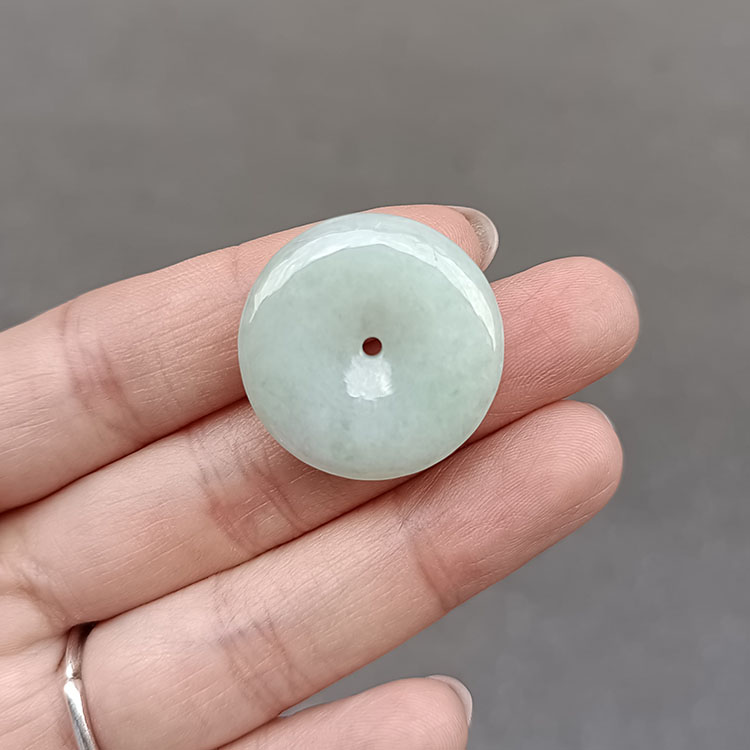 汇宝斋缅甸天然翡翠A货珠宝玉石老坑冰种细腻平安扣吊坠实物拍照