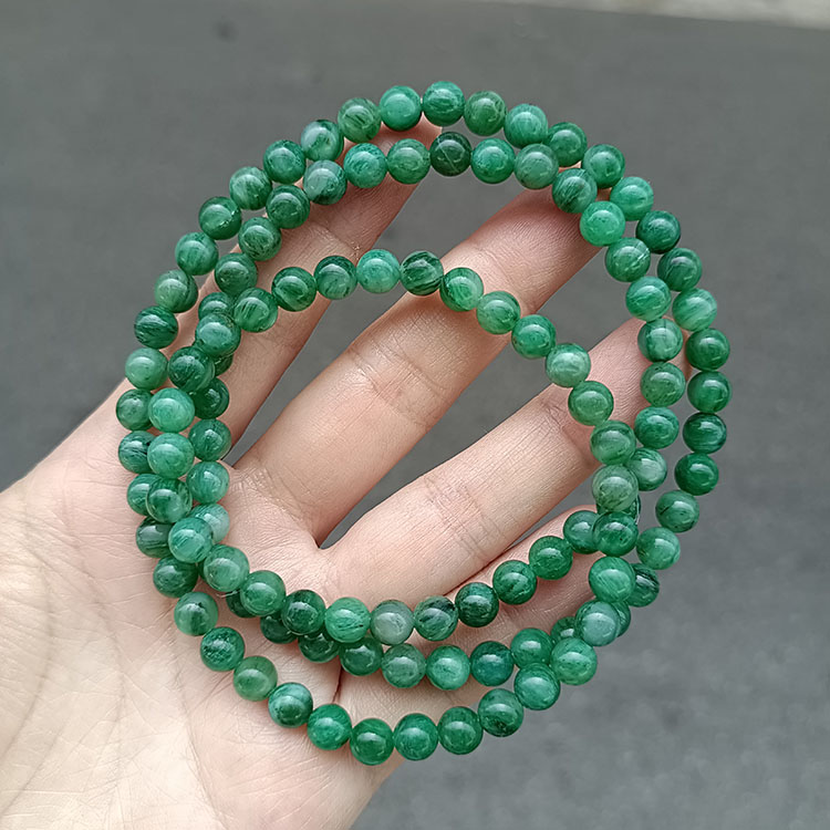 河南南阳独山玉手链项链精品鲜天蓝收藏玉石挂件吊绳独玉项链圆珠