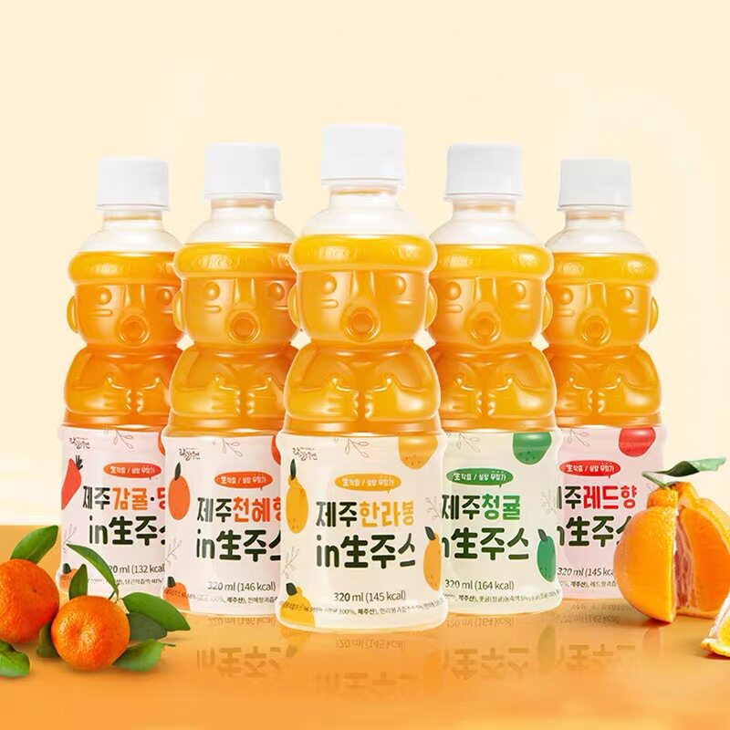 韩国济州岛汉拿峰柑橘汁果汁饮料NFC100%生榨纯果汁多种口味320ml - 实物图