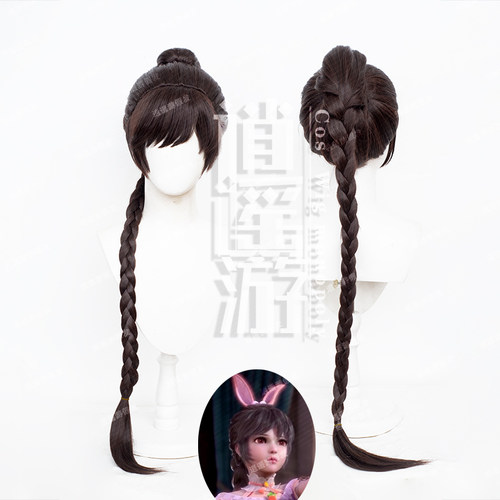 逍遥游 幼年小舞cos假发斗罗大陆虎夹麻花辫马尾本体扎发cosplay