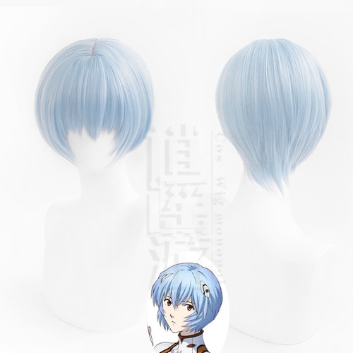 逍遥游 新世纪福音战士绫波丽cos假发 明日香EVA蓝色短发cosplay