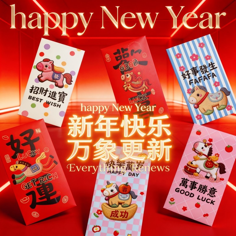 2026马年红包卡通可爱小马动物红包袋春节新年通用个性创意利是封