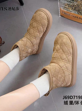 2025冬季新款休闲保暖女靴绒里绒垫环保皮轻便防滑雪地靴71980