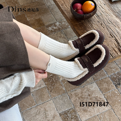 2025冬季新款棉瓢豆豆鞋绒里绒垫软底软面牛反皮舒适女鞋71847