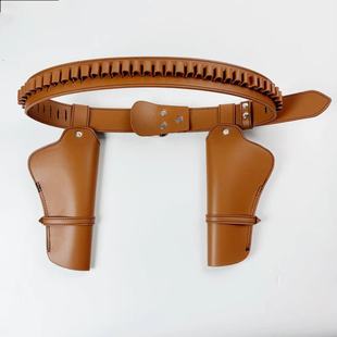 热销战术枪套腰包皮革腰带绑腿皮革工具包cosplay双枪道具包