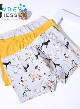 3条装舒雅儿童莫代尔内裤24早秋新款男童柔软透气平角裤23294T