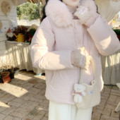 Dear 暖暖仿狐狸毛大毛领加厚连帽棉服温暖面包服外套女