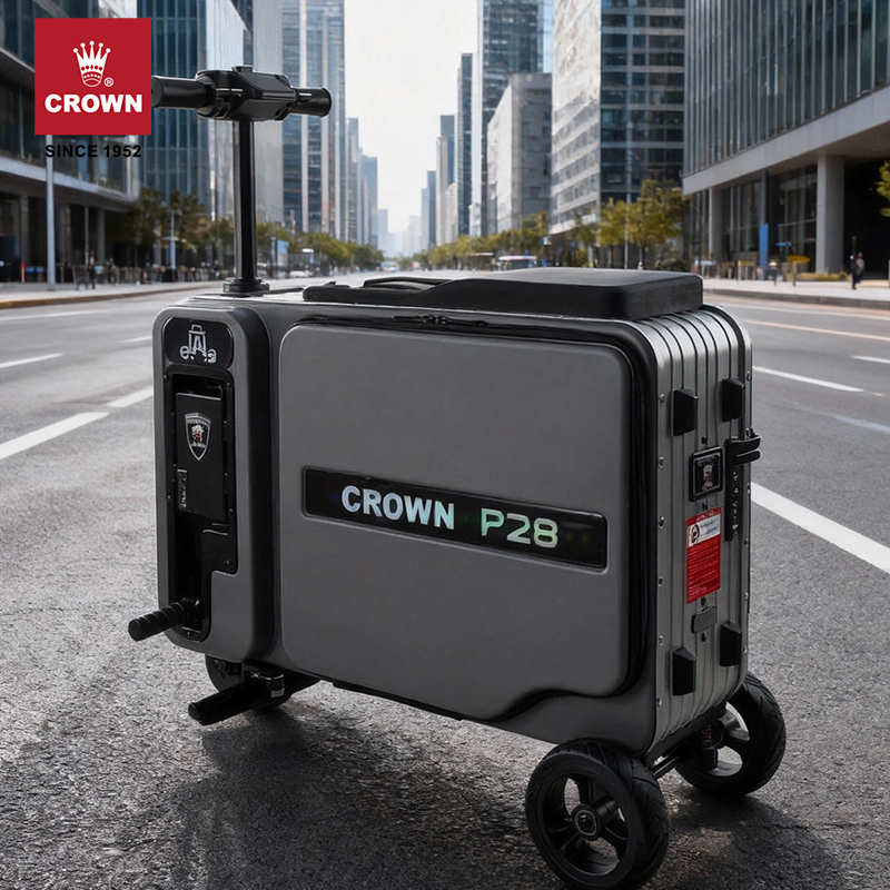 CROWN/皇冠智能电动行李箱双人可骑行代步旅行箱滑板车P28
