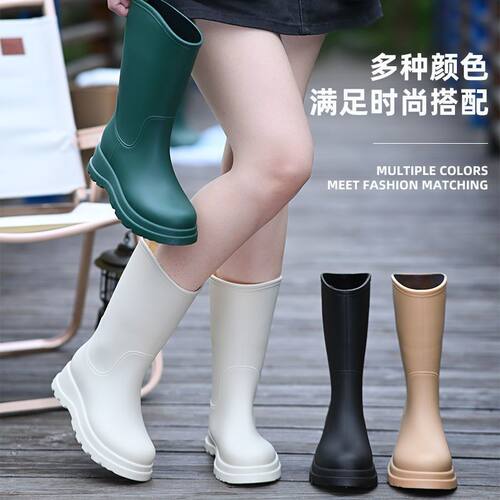 加厚高筒女雨靴防滑防水
