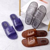 透明室内男女防滑厚底塑料凉拖鞋 夏季 浴室洗澡家居情侣水晶拖鞋 夏