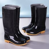 耐磨防水雨鞋 水靴 水鞋 耐酸碱胶鞋 高筒雨靴加厚防滑工地劳保男士