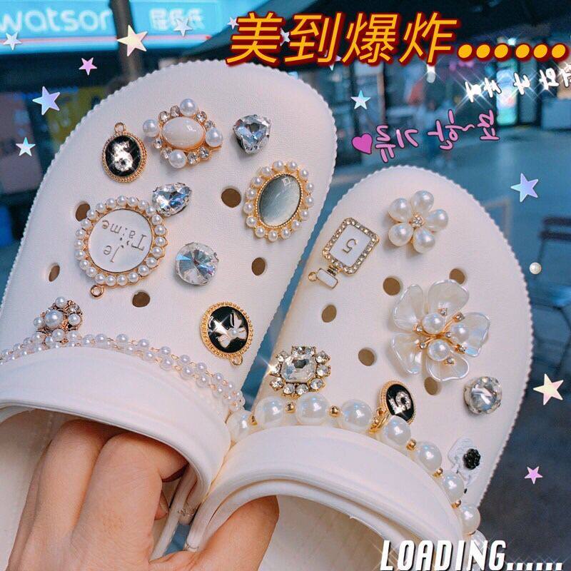 洞洞鞋鞋花鞋面装饰可爱创意钻石鞋扣公主水晶DIY洞洞鞋配饰