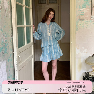 ZHUYIYI 简约半裙套装女夏修身新款短裙衬衫显瘦2025新款设计感