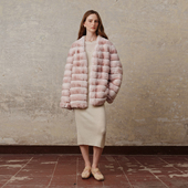 ZHUYIYI 龙猫兔高级感粉色进口獭兔毛皮草外套女秋冬 新款