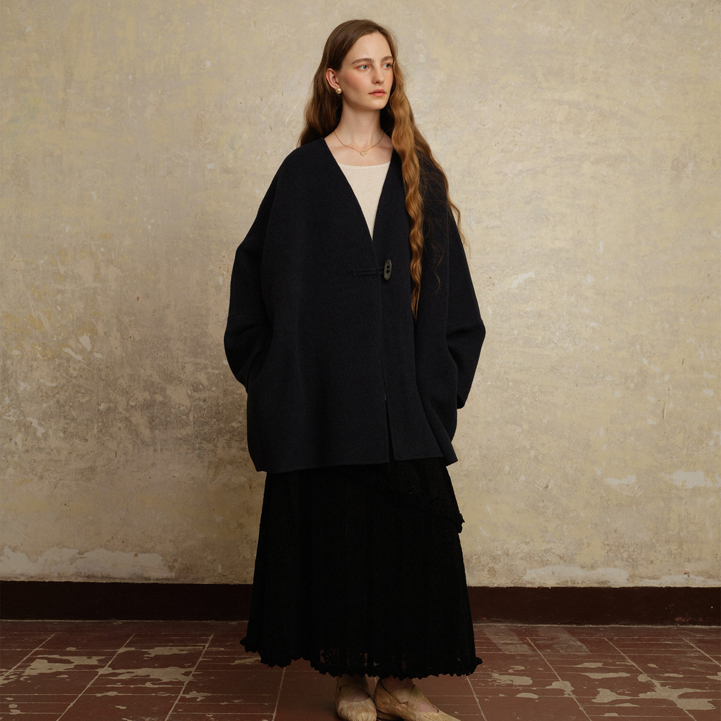 ZHUYIYI 温柔风无领高级感羊毛秋冬大衣女中长款,女装/女士精品,毛呢外套,淘宝优惠券,粉丝福利购,淘宝优惠卷