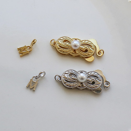 M家同款纯银S925项链手链扣配4-5mm淡水有核珍珠圆形无瑕强光