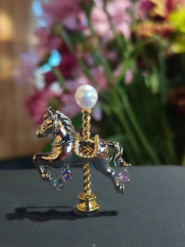 M家同款合金配件旋转木马马车5-6-7mmdiy配件胸针胸花配件成品