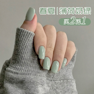 薄荷绿色指甲油胶纯色2026新款美甲店专用奶绿色薄荷曼波光疗显白