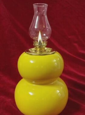 葫芦酥油灯葫芦花瓶摆件蜡烛灯具黄色无字道场水火灯调光摆件道场
