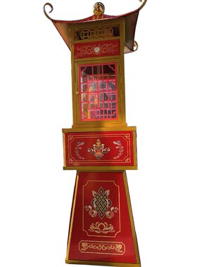 大红色不锈钢长明灯点香器香油灯供灯祠堂婚庆春节日摆件影视道具