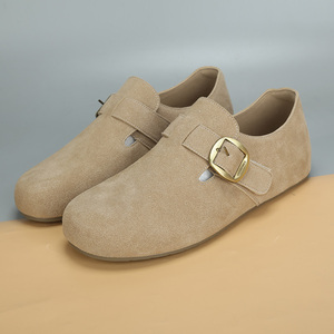 大码女鞋41一432026新款春季脚宽胖休闲百搭圆头舒适简约博肯鞋