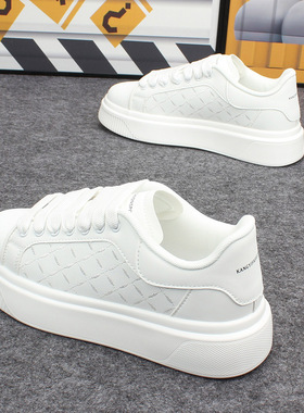 2025春季新款刺绣小白鞋男女时尚厚底运动休闲潮鞋子百搭轻便板鞋