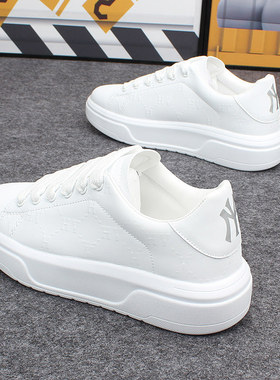 潮牌印花小白鞋男女时尚厚底休闲板鞋韩版百搭情侣增高学生运动鞋