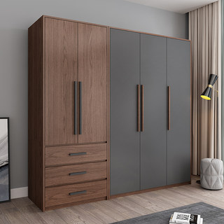 北欧衣柜现代简约经济型组装五门实木质板式主卧室家用柜子大衣橱