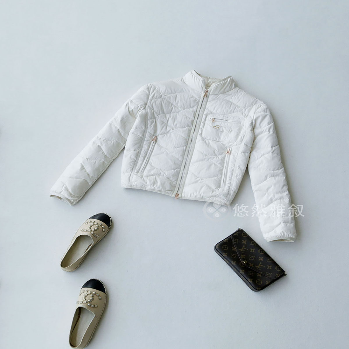 仅限老客 爆！超轻薄不压身 精致压格复古小立领白鹅绒羽绒服外套