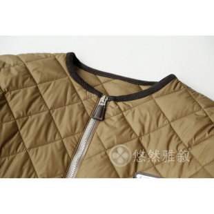 绗缝夹棉圆润廓形轻便棉服 撞色复古灯芯绒饰边 仅限老客 高定系