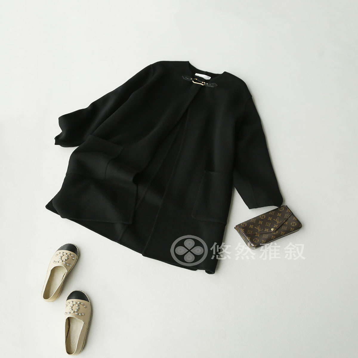 仅限老客 原2280特788 重磅双面羊绒牛皮扣 宽松慵懒范儿中长大衣