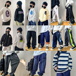 小七baby25冬新品亲子装猿猴加绒卫衣卫裤子套装男女儿童宝宝XF03