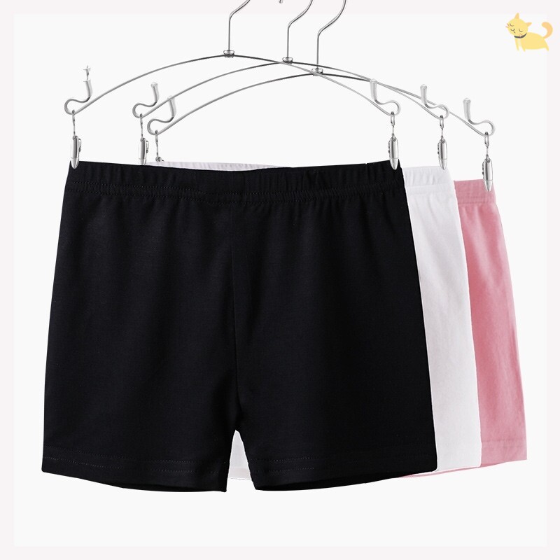 拉丁舞蹈服女童防走光安全裤平角打底裤高弹力氨纶短裤健美体操