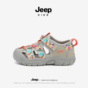 jeep男女童凉鞋速干包头包跟夏季2026新款儿童溯溪鞋沙滩凉鞋户外